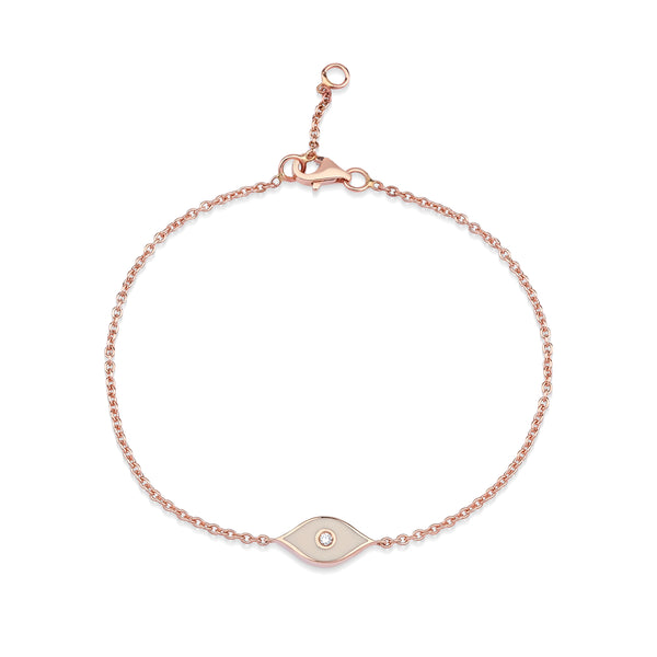 Rose Gold Pearl Colour All-Seeing Eye Diamond Bracelet