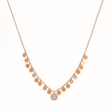 18ct Yellow Gold Diamonds Dots and Clover Necklace