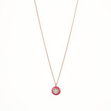 18ct Rose Gold Pink Candy Diamond Pendant Necklace