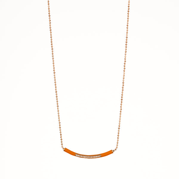 Bring a Spark 18k White Gold Diamond-Embellished Bar Necklace – Green