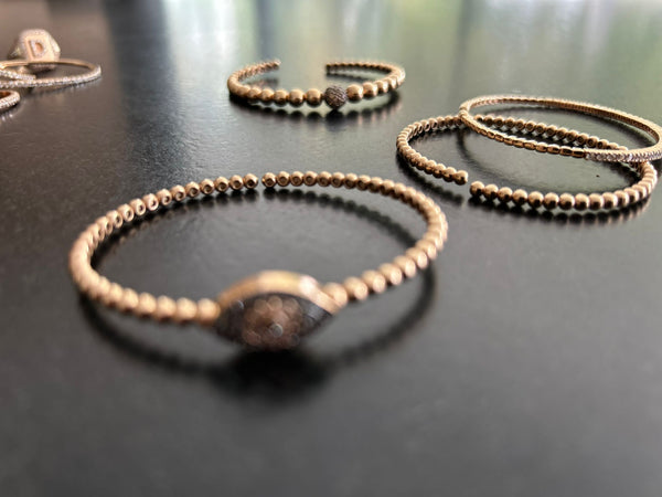 Rose Gold evil eye bracelet