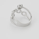 18ct White Gold Dual Baguette Diamond Cluster Ring