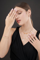 Destined Love 18k Rose Gold Diamond-Embellished Bar Necklace – Orange