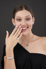 Heartful Romance 18k White Gold Diamond-Embellished Heart Pendant Necklace