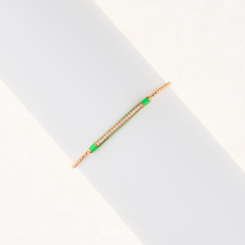 18ct White Gold Neon Blue Rainbow Bracelet with Diamonds