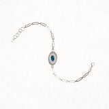 18ct White Gold Diamond and Sapphire Evil Eye Bracelet