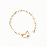 Love Allure 18k Gold Gemstone-Embellished Chain-Link Heart Bracelet