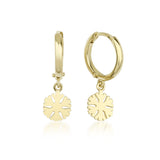 14ct Yellow Gold Hoop Earrings with Snowflake Charm