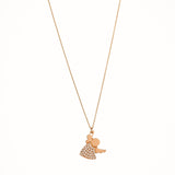 Rose Gold Celestial 18k Gemstone-Embellished Angel Pendant Necklace