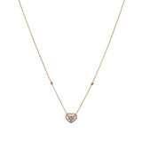 18ct Rose Gold Diamond Heart Cluster and Halo Pendant Necklace