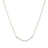 18ct Rose Gold Diamond Curved Bar Necklace
