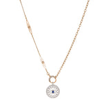 18ct Yellow Gold Chain Evil Eye Sapphire and Diamond Pendant Necklace
