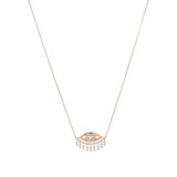 18ct Rose Gold Diamond Evil Eye with Heart Iris Pendant Necklace