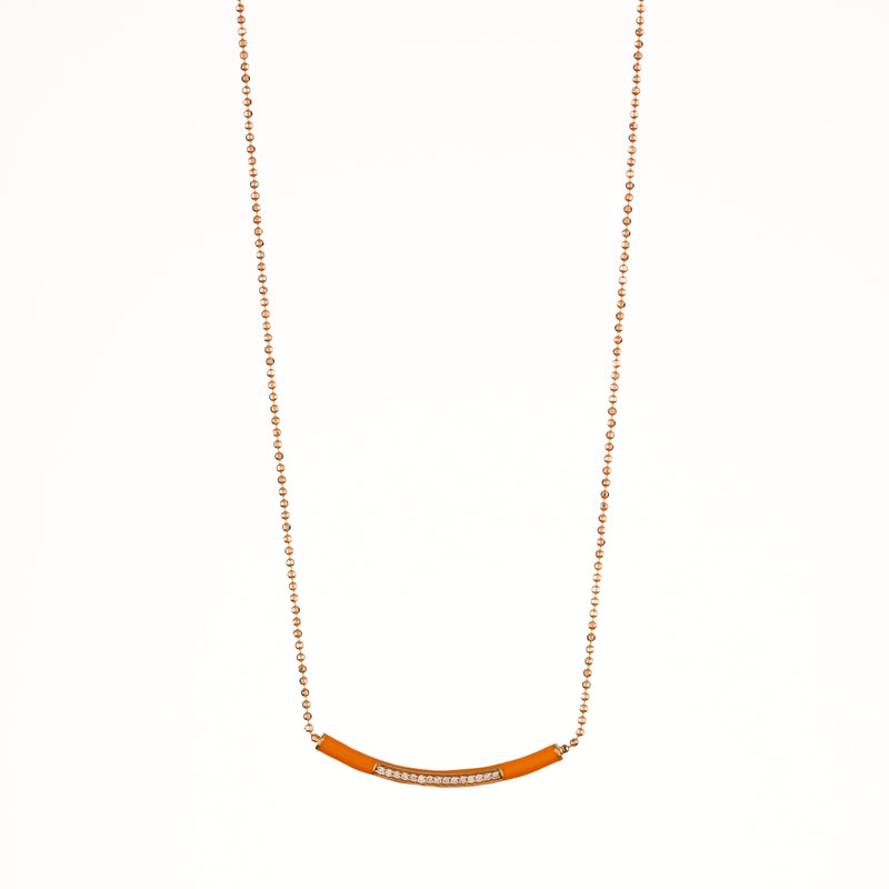 Bring a Spark 18k White Gold Diamond-Embellished Bar Necklace – Green
