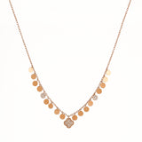 18ct Yellow Gold Diamonds Dots and Clover Necklace