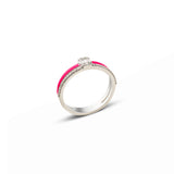 18ct Gold Neon Pink Candy Ring with Diamonds