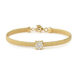 Yellow Gold Bracelet with flower shaped cluster